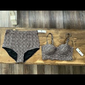 Unique Vintage Leopard Print High-waist bikini XL